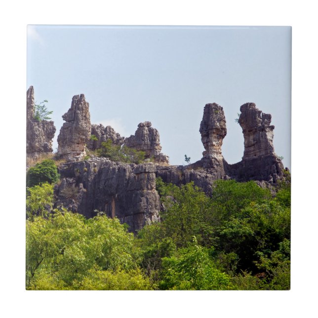 Shilin pinnacles Stone forest - Yunnan,China,Asia Ceramic Tile (Front)
