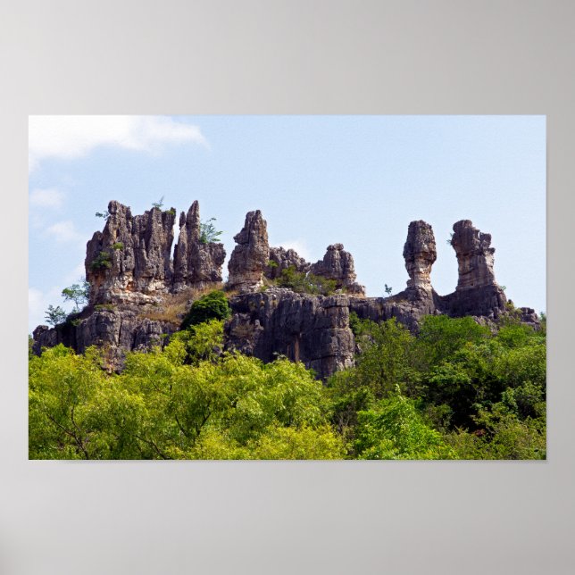 Shilin pinnacles Stone forest - Yunnan, China Poster (Front)
