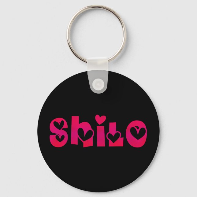Shilo in Hearts Key Ring (Front)
