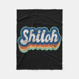 Shiloh First Name Boy Vintage Style 70s 80s Person Fleece Blanket