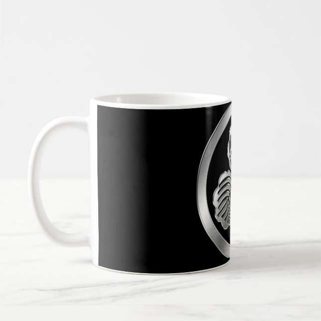 Shima Clan Kamon Silver Chrome Coffee Mug (Left)