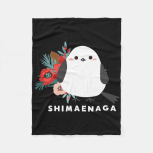Shima Enaga Bird Christmas Flower Japan Hokkaido S Fleece Blanket
