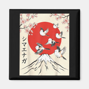 Shima Enaga Snow Fairy Japanese Sakura Mount Fuji Magnet