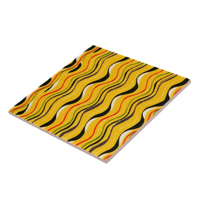 Shima-Shima, colourful pattern, Ceramic Tile (Side)