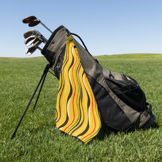 Shima-Shima, colourful pattern, Golf Towel (Green)