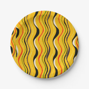 Shima-Shima, colourful pattern, Paper Plate