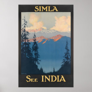 Shimla Print Indian Art India Travel Poster 