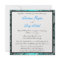 Shimmer Aqua and White Paisley Wedding Invitation
