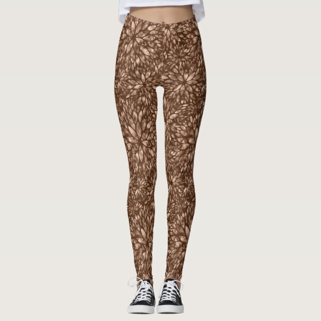 Shimmer Dahlia Patterns Women's Leggings (Front)