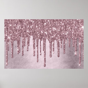 Shimmer Drip Decor   Dusty Rose Pink Drizzle Icing