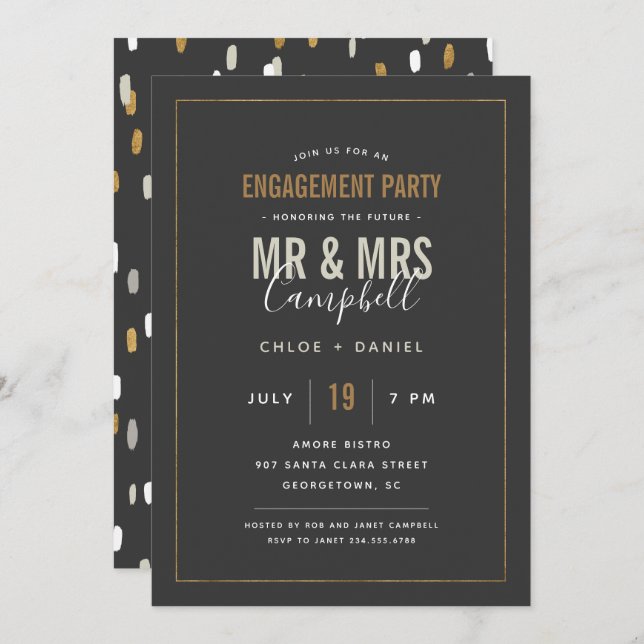 Shimmer Engagement Party Invitation (Front/Back)