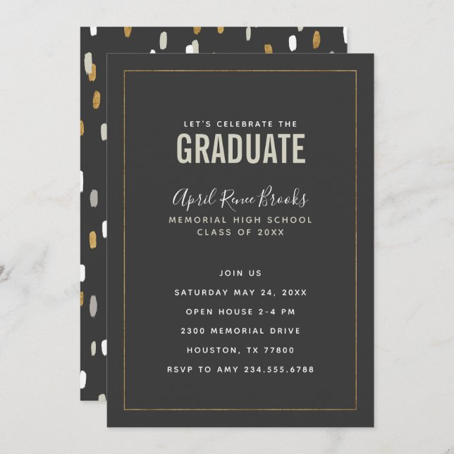 Shimmer Graduation Party Invitation (Front/Back)