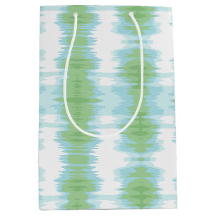 Shimmer Ikat in Green and Aqua Medium Gift Bag