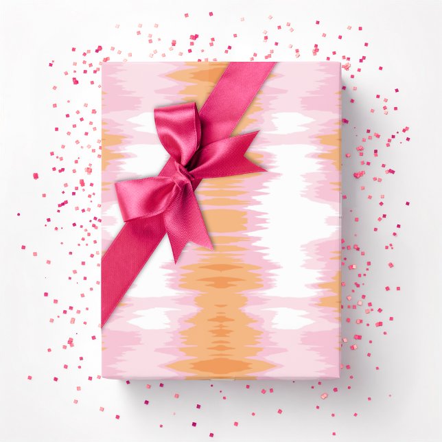 Shimmer Ikat in Pink and Orange Wrapping Paper (Creator Uploaded)