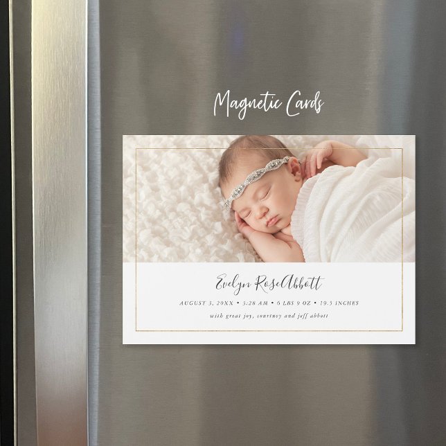 Shimmer Magnetic Photo Birth Announcement (Creator Uploaded)