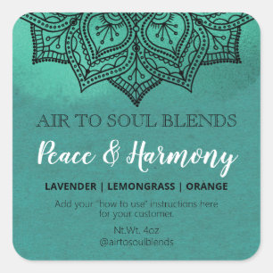Shimmer Mandala Teal Blend Labels