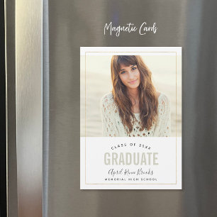 Shimmer Photo Graduation Announcement Magnet