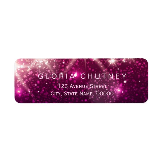 Shimmer Pink Glitter Sparkles Trendy Look Return Address Label