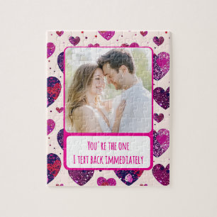 Shimmer Purple Heart Txt Back Immediately Jigsaw Puzzle