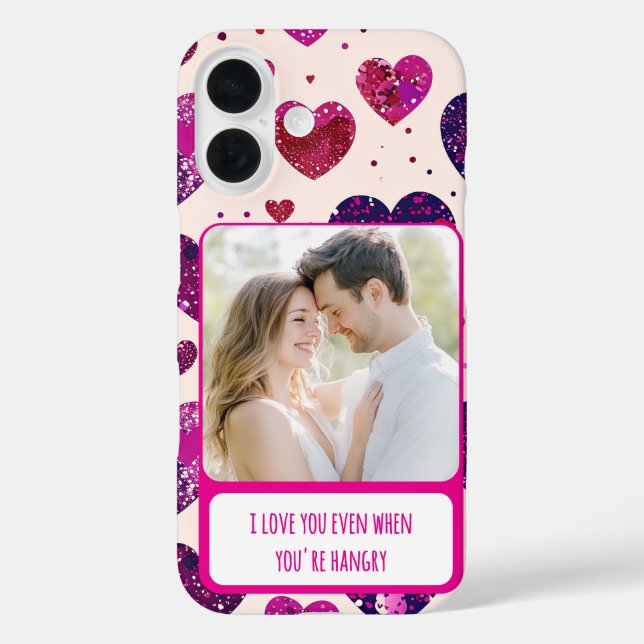Shimmer Purple Heart When You're Hangry Case-Mate iPhone Case (Back)