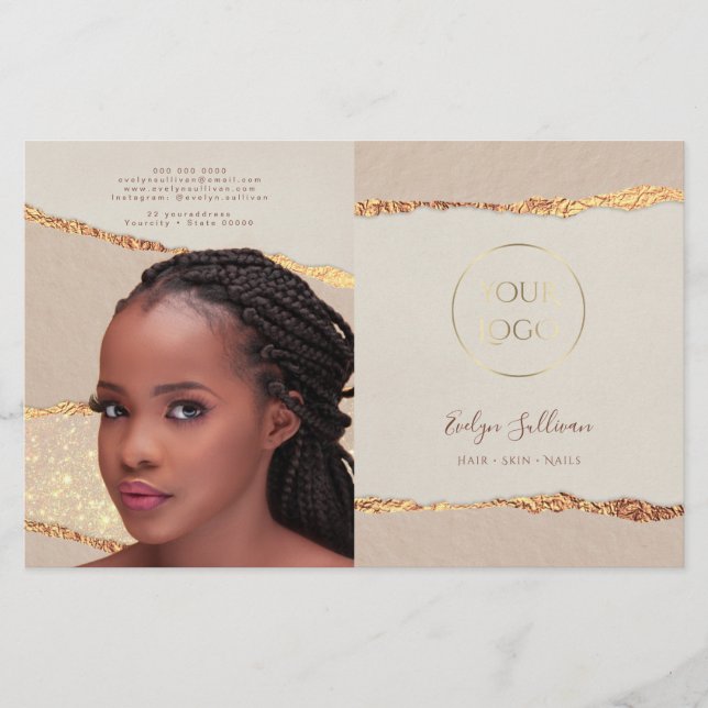 Shimmer Ripped Paper Bifold Brochure (Front)