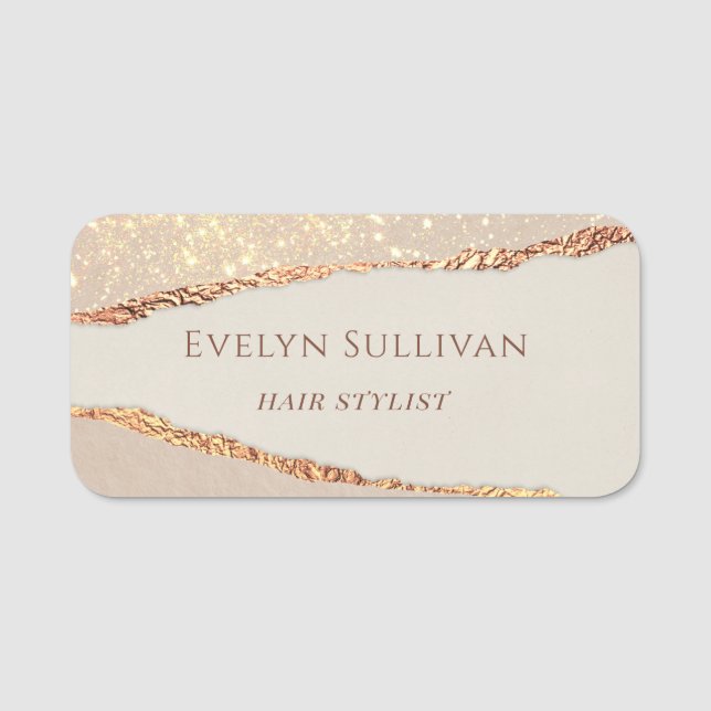 Shimmer Ripped Paper Name Tag (Front)