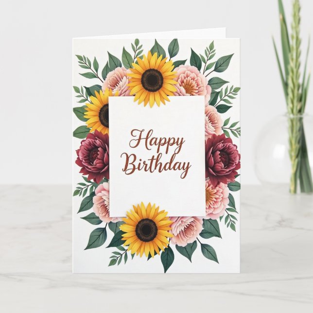 Shimmer Script Birthday Card (Front)