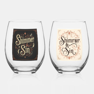 Shimmer & Sin Gothic Wine Glass Set | Dark Glam