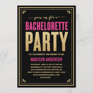 SHIMMER & SPARKLE   BACHELORETTE PARTY INVITATION