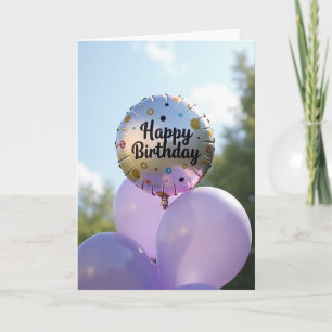 Shimmering Balloon Birthday Card