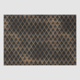 Shimmering Black & Gold Glitter Dragon Scales Tissue Paper