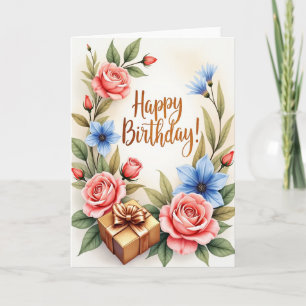 Shimmering Bloom Birthday Card
