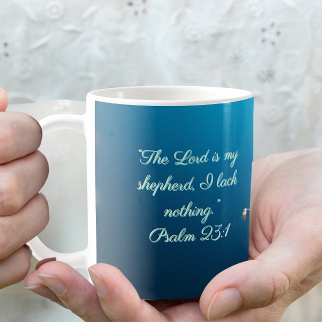 Shimmering Blue and God Frame Customisable  Coffee Mug (Creator Uploaded)