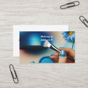 Shimmering Blue Eye Shadow Makeup  Business Card