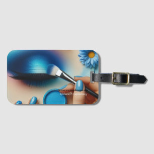 Shimmering Blue Eye Shadow Makeup Luggage Tag
