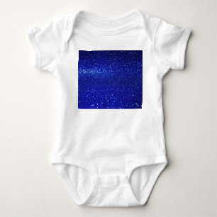 Shimmering Blue Glitter Canvas Baby Bodysuit