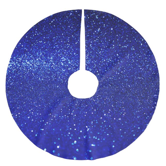 Shimmering Blue Glitter Canvas Brushed Polyester Tree Skirt (Front)