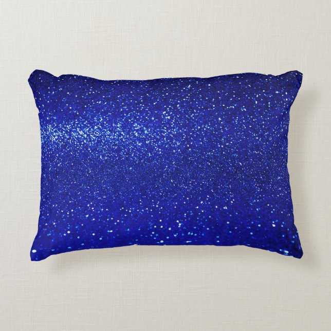 Shimmering Blue Glitter Canvas Decorative Cushion (Front)