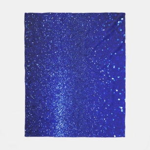 Shimmering Blue Glitter Canvas Fleece Blanket