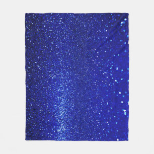 Shimmering Blue Glitter Canvas Fleece Blanket