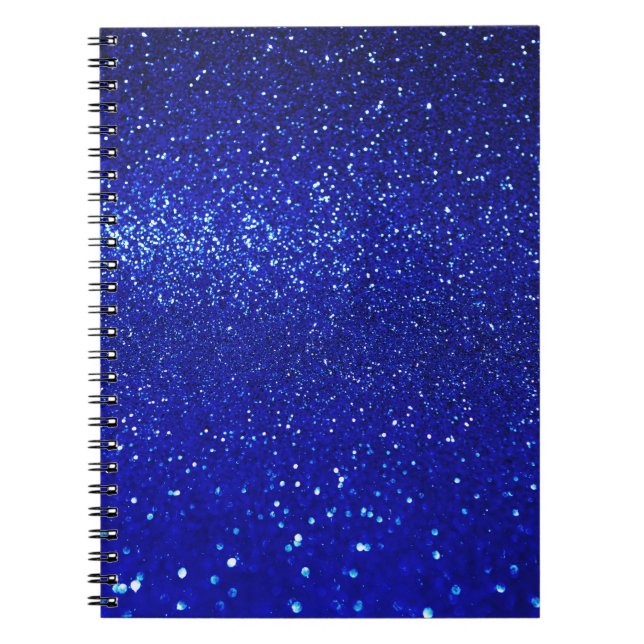 Shimmering Blue Glitter Canvas Notebook (Front)