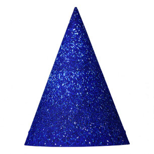 Shimmering Blue Glitter Canvas Party Hat
