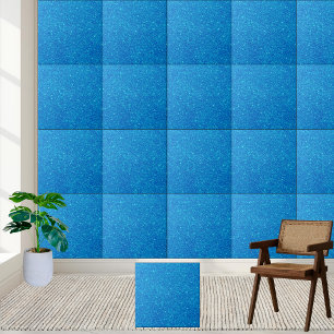 Shimmering  Blue Glitter Ceramic Tile
