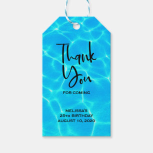 Shimmering Blue Pool Water Reflections Photo Gift Tags