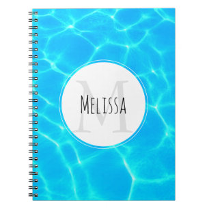 Shimmering Blue Pool Water Reflections Photo Notebook