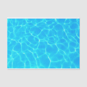 Shimmering Blue Pool Water Reflections Photo Tissue Paper