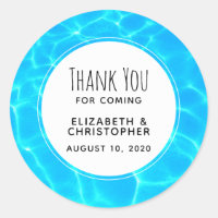 Shimmering Blue Pool Water Reflections Wedding