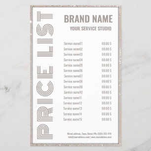 Shimmering Border Beauty Salon Price List Flyer