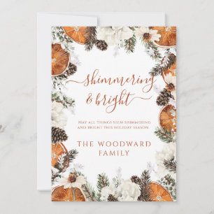 Shimmering & Bright Rustic Flat Holiday Card