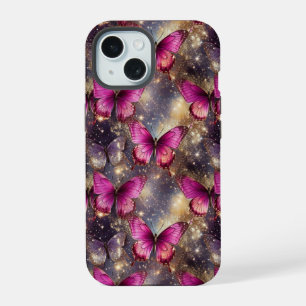 Shimmering Butterfly Elegance: A Delicate Pattern iPhone 15 Case